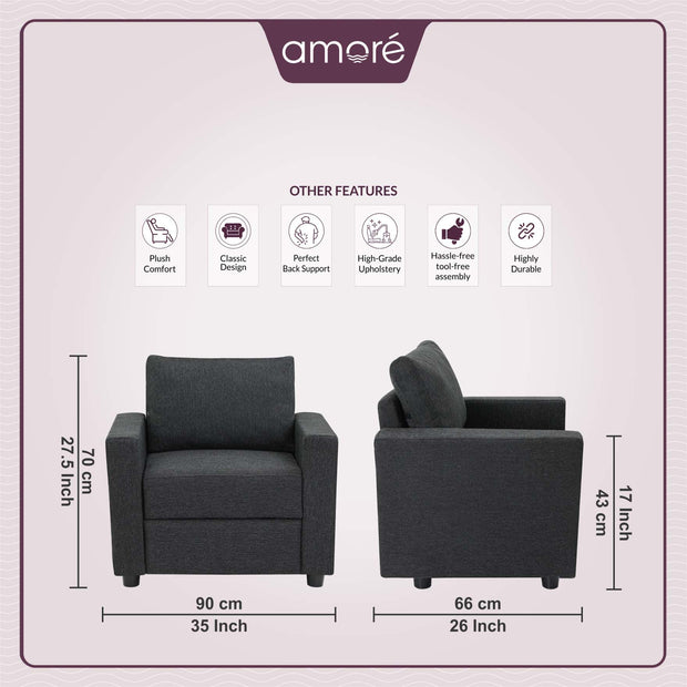 one seater sofa dimensions