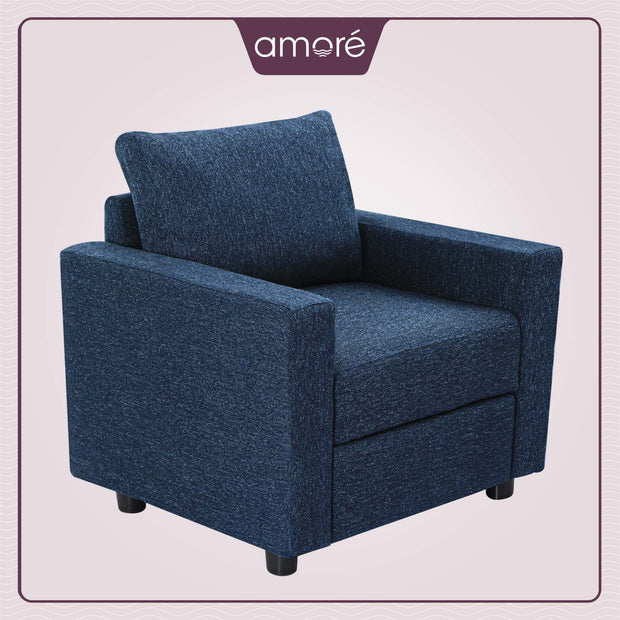 one seater sofa blue